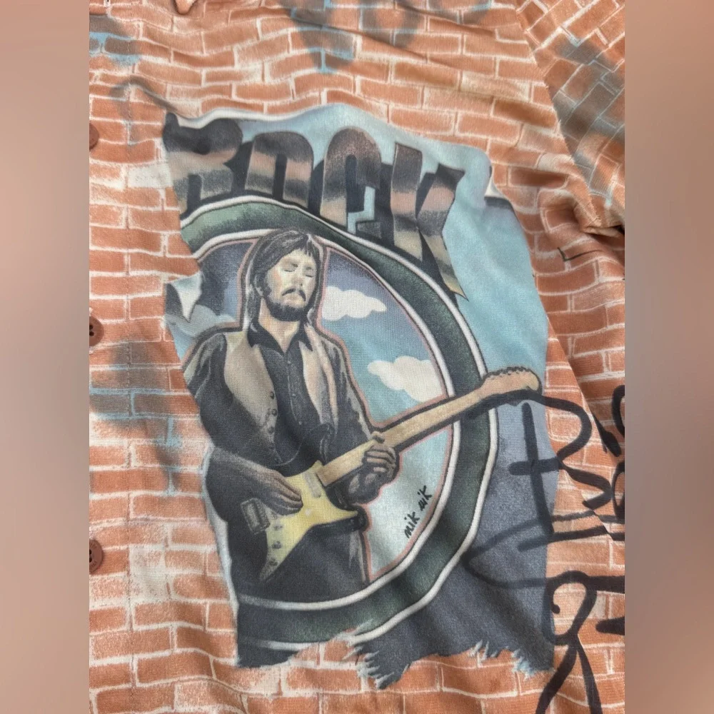 70s Vintage Nik Nik Rockstar Pinball Disco Shirt - Picture 4 of 11